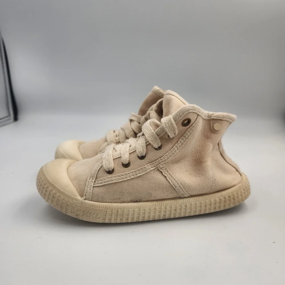 Kkl Kids Hi Top Tan Lace Up Sneakers Size‎ 32
